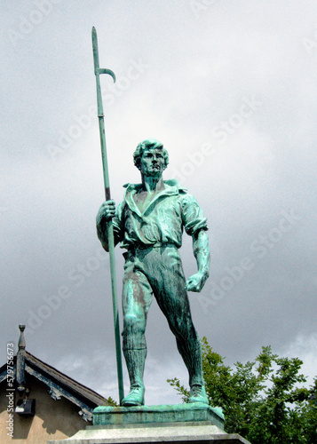 The 1798 Memorial in Wexford City of Irish rebel holding a pike marks the Rising of the United Irishmen against the English