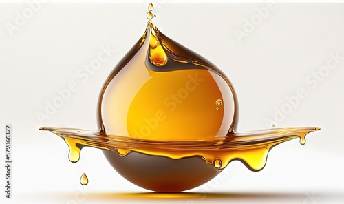 a drop of oil is falling into a bowl of liquid. generative ai