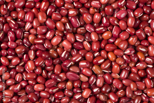 Raw red bean or azuki beans seeds texture background
