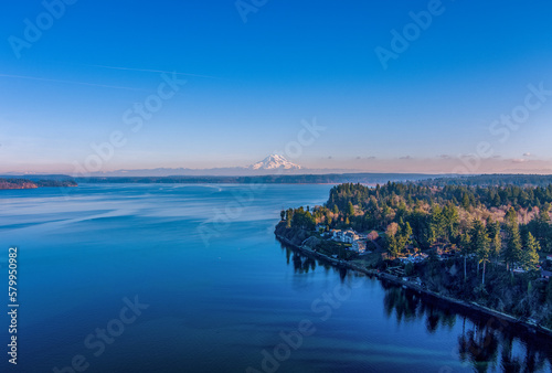 Mount Rainier and the Puget Sound from Tolmie State Park