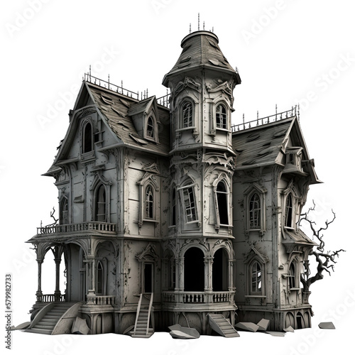 3D haunted house created with generative AI