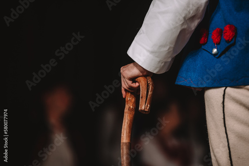 person with a cane