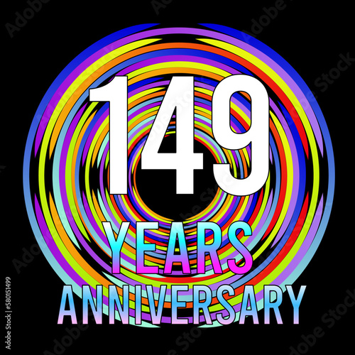 149 years anniversary, for anniversary and anniversary celebration logo, vector design colorful isolated on black background