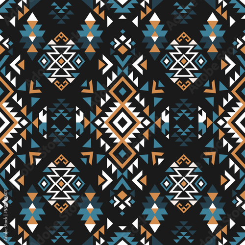 Seamless aztec print pattern background. Vector illustration