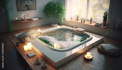 Modern jacuzzi at home to make difficult weekdays easier