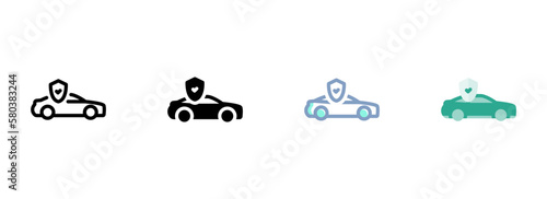 Simple vector icon on a theme car insurance