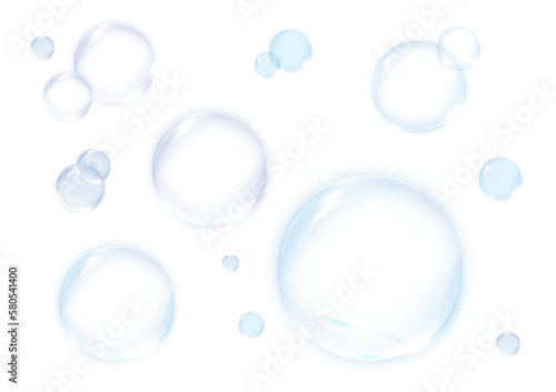 背景透過のブルー系水滴