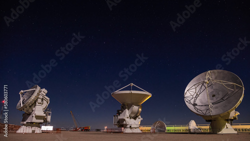 Radio telescopes at ALMA Base Camp, Chile