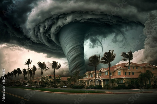 A tropical storm, tornado or hurricane. Generative ai
