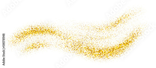 Gold glitter swash shiny stroke shape, luxury party element