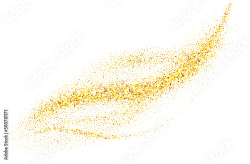 Gold glitter swash shiny brush stroke shape, luxury illustration party element