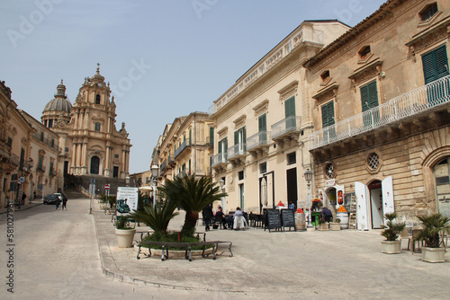 cathedral square in ragusa in sicily (italy)