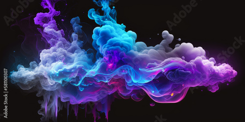 a multicolored smoke puff cloud, generative ai