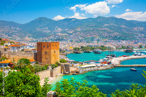 The harbor of Alanya on a beautiful summer day. Turkey