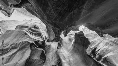 black and white in famous antelope canxon near page arizona usa - abstract background