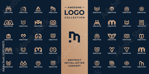 unique initial letter m logo design collection.