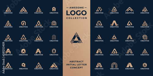 Mega collection initial letter A logo design idea.