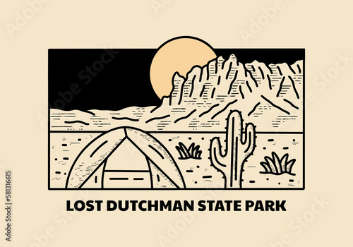 Camping on Lost Dutchman State Park in the Superstition Mountains in Arizona