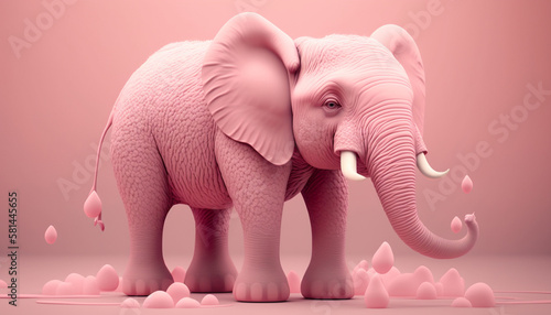 ピンク色の象_Pink Elephant_generative ai