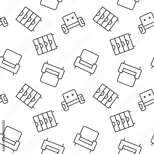 Vector repeating seamless pattern of chair and dresser for wallpapers, wrappers, postcards, backgrounds