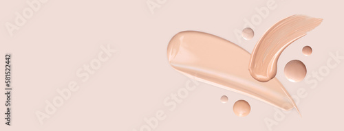 cosmetic smear foundation cream foundation on a beige background