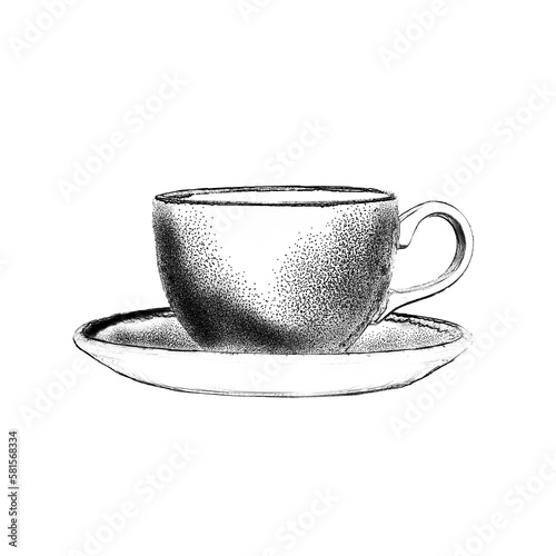 Filiżanka do kawy i herbaty - szkic, ilustracja