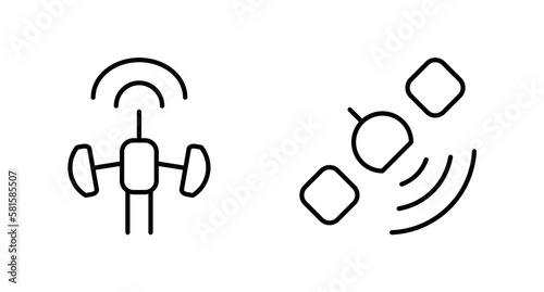 space satellite icon in different style vector illustration. two colored and black space satellite vector icons designed in filled, outline, line and stroke style can be used for web, mobile, ui 