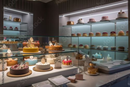 Cake shop, interior design, generative ai