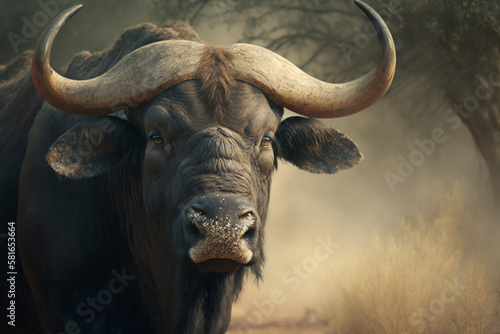 African buffalo in the wild made by generative ai