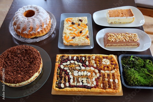 Easter cakes table in Poland