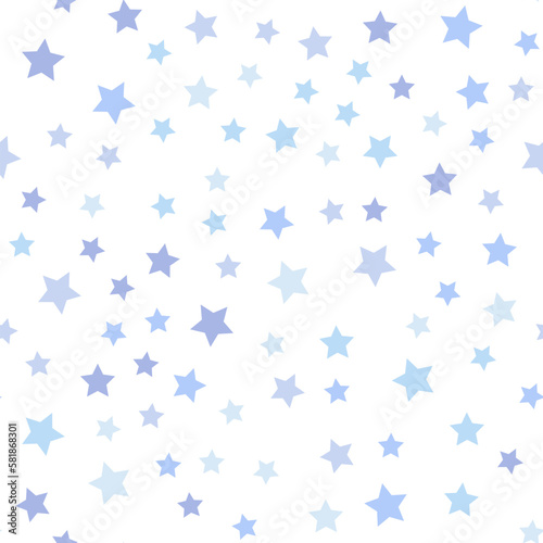 Seamless repeating pattern of gray and light blue stars for fabric, textile, papers and other various surfaces