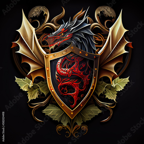Coat of Arms luxury Emblem Logo. Heraldic element. Generative AI.