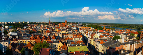 04-07-2022: View from tower on Old City of Torun. Poland.