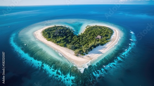 Paradise Island in the shape of heart