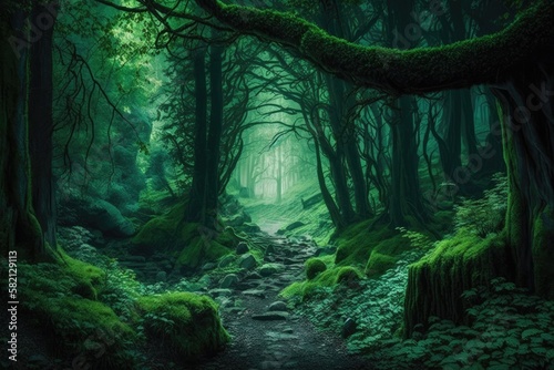 Beautiful green forest