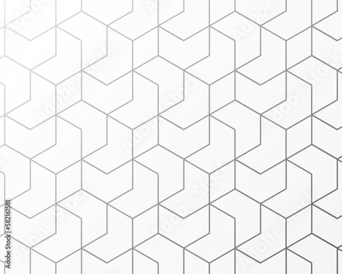 Geometric vector pattern, repeating chevron and diamond shape on hexagon shape. Pattern is clean usable for wallpaper, fabric, printing