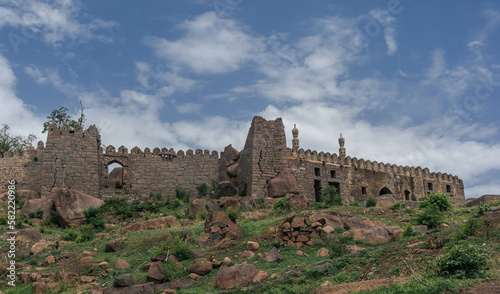 Ruins of Golconda Fort in Hyderabad Telangana, India.