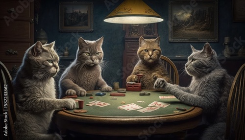 Cats playing poker has become an iconic image in popular culture, with its blend of humor, strategy, and satire appealing to audiences of all ages and interests. GENERATIVE AI