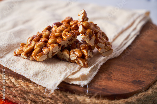 Palanqueta de maní, typical Mexican sweet peanut crunchy palanqueta