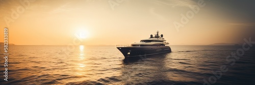 luxury yacht sailing on the open sea