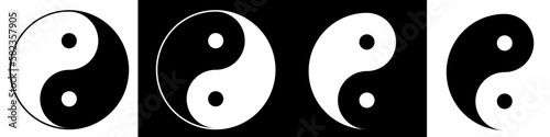 Ying Yang Black and White Vector Models / Ai Illustrator