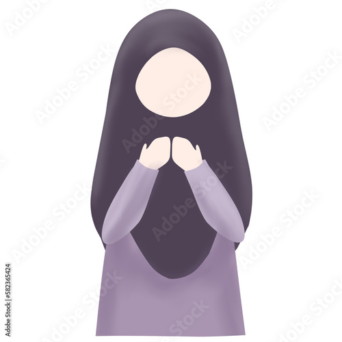 Girl muslim pray faceless