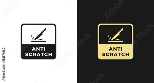 Best anti scratch label vector or anti scratch seals vector isolated in flat style. anti scratch label vector for product. Elegant anti scratch mark vector for product packaging.