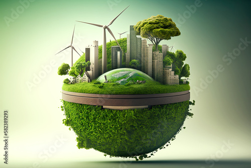 ecological small planet concept, ecological picture, green eartha