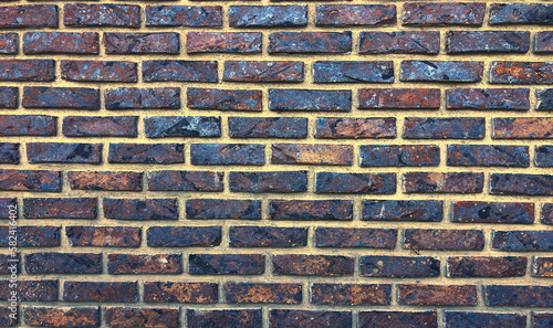 Close up of clinker brick old wall, abstract background for design