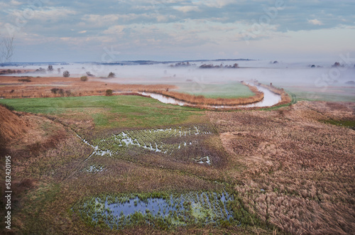 Valley river Wieprz in Lubelskie ship