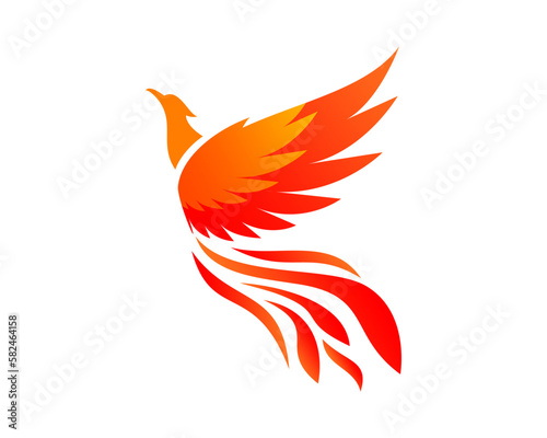 Flying phoenix vector illustration logo