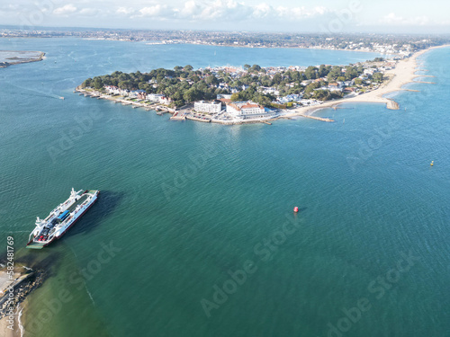 Aerial view of Sandbanks in Dorset, one of the richest strips of land in Europe