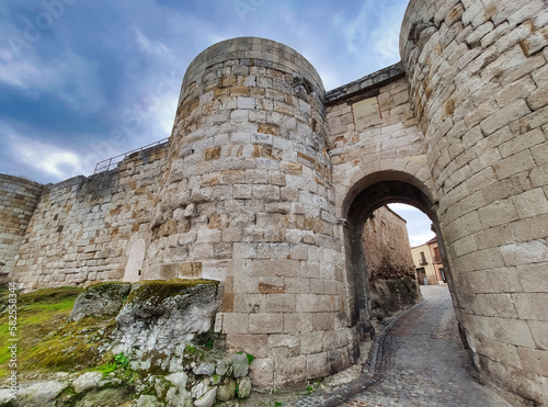 'Dona Urraca' door in city walls of Zamora, Spain.