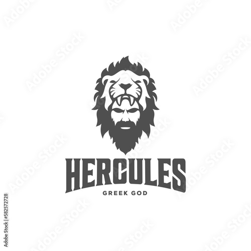 silhouette of Hercules head logo illustration design